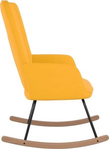 vidaXL Fotel bujany, musztardowy, tapicerowany aksamitem 5
