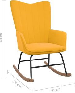 vidaXL Fotel bujany, musztardowy, tapicerowany aksamitem 7