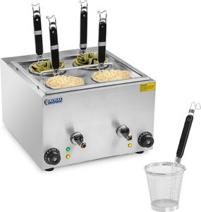 Royal Catering Makaroniarka warnik do gotowania makaronu i pierogów 2 komory z kranikami Makaroniarka warnik do gotowania makaronu i pierogów 2 komory z kranikami 3