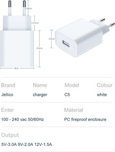 Ładowarka C5 1x USB-A 2.1 A (6972310645674) 5