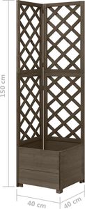 vidaXL Narożna donica ogrodowa z kratką, szara, 40x40x150 cm, jodła 6
