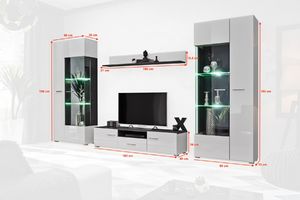 FURNIVAL Meblościanka SOLIDO TWIN sosna czarna/biały połysk 12
