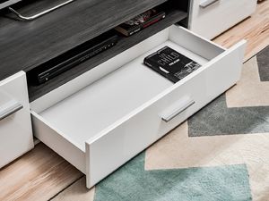 FURNIVAL Meblościanka SOLIDO TWIN sosna czarna/biały połysk 2