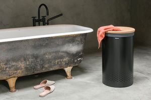 Kosz na pranie Brabantia Kosz na pranie 60L czarny matowy z pokrywą korkową 120022 4