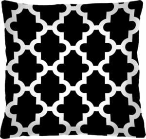 Selsey SELSEY Poduszka dekoracyjna Diecca 40x40 cm czarna w biały wzór 1