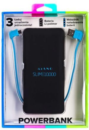 Powerbank Kiano Slim 10000 mAh Czarny  (Slim 10.000) 2