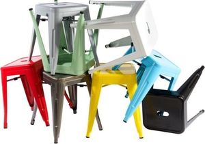 D2.DESIGN Stołek Paris żółty inspirowany Tolix 3