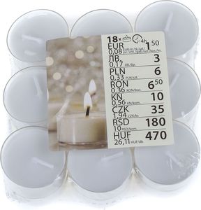 Pepco PEPCO Białe podgrzewacze bezzapachowe, komplet 18szt. Brak 3