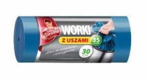 Anna Zaradna AZ Worki na śmieci z uszami LDPE 35L 30SZT. NIEBIESKIE (AZ1-WNS-3883) 1