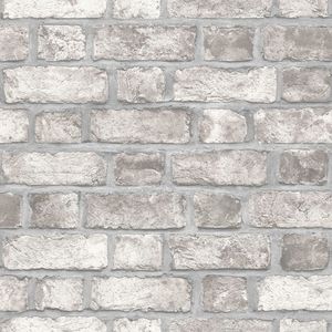 Homestyle Homestyle Tapeta Brick Wall, szarość i złamana biel 1