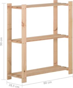 vidaXL Regał z 3 półkami, 80x28,5x90 cm, drewno sosnowe 6