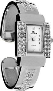 Zegarek Jordan Kerr Jordan Kerr Srebrny damski zegarek, bransoleta typu klips, zdobiony cyrkoniami, antyalergiczny 1