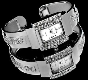 Zegarek Jordan Kerr Jordan Kerr Srebrny damski zegarek, bransoleta typu klips, zdobiony cyrkoniami, antyalergiczny 4