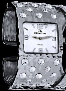 Zegarek Jordan Kerr Jordan Kerr Zegarek damski, bransoleta zdobiona dużymi cyrkoniami, antyalergiczny 5