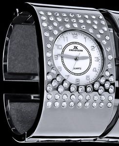 Zegarek Jordan Kerr Jordan Kerr Srebrny damski zegarek, zdobiona cyrkoniami bransoleta, antyalergiczny 2