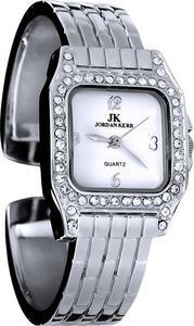 Zegarek Jordan Kerr Jordan Kerr Damski zegarek, bransoleta, kwadratowa tarcza ozdobiona kryształami, antyalergiczny 1