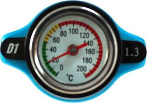 D1Spec Korek wlewu chłodnicy z termometrem D1Spec 15mm Blue 1.3Bar 1