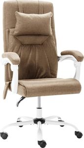 Krzesło biurowe vidaXL z funkcją masażu Latte 1