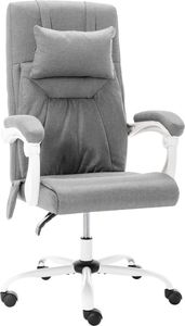 Krzesło biurowe vidaXL z funkcją masażu Jasnoszare 1