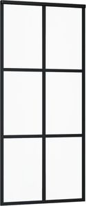 vidaXL Drzwi przesuwne, szkło ESG i aluminium, 90x205 cm, czarne! 3