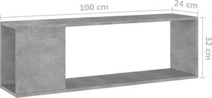 vidaXL Szafka pod TV, szarość betonu, 100x24x32 cm, płyta wiórowa! 7