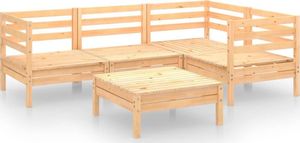 vidaXL 5-cz. zestaw wypoczynkowy do ogrodu, lite drewno sosnowe ! 2