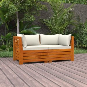 vidaXL 2-osobowa sofa ogrodowa z poduszkami, lite drewno akacjowe! 1