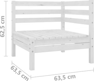 vidaXL 2-osobowa sofa ogrodowa, biała, lite drewno sosnowe ! 7