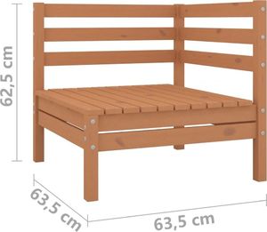 vidaXL 2-osobowa sofa ogrodowa, miodowy brąz, lite drewno sosnowe ! 7