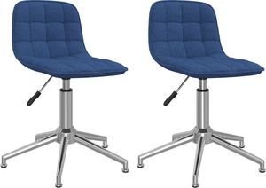 vidaXL Obrotowe krzesła stołowe, 2 szt., niebieskie, obite tkaniną 1