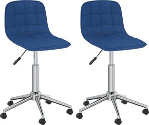 vidaXL Obrotowe krzesła stołowe, 2 szt., niebieskie, obite tkaniną 1