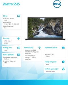 Laptop Dell Vostro 5515 (N5000VN5515EMEA01_2205) 11