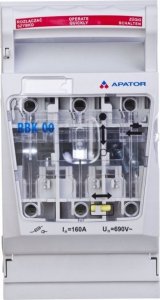 Apator Rozłącznik izolacyjny bezpiecznikowy 160A RBK 00 W /zaciski mostkowe 4-50mm2/ 63-823333-141 2