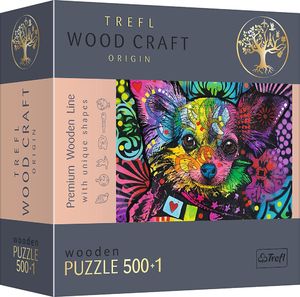 Trefl Puzzle drewniane 500+1 Kolorowy szczeniak TREFL 1