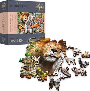 Trefl Puzzle drewniane 500+1 Dzikie koty w dżungli TREFL 1