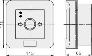 Elektromet Przycisk ppoż. n/t 4 tory prądowe 12A R-Z samoczynny diody czerw/ziel 230V AC/230V AC PPWP-4s A/4 904412 2