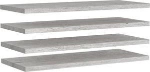 vidaXL Półki ścienne, 4 szt., szarość betonu, 90 x 23,5 x 3,8 cm MDF 2