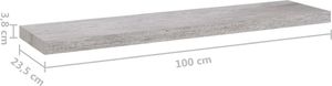 vidaXL Półki ścienne, 4 szt., szarość betonu, 90 x 23,5 x 3,8 cm MDF 10