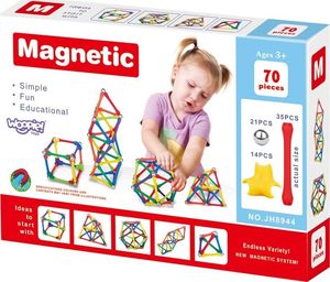 Woopie Klocki Magnetyczne Konstrukcyjne Układanka Kreatywna 70 el. 4