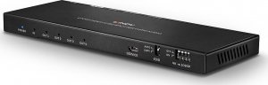 Lindy Lindy 38231 Rozdzielacz (przejściówka, spiltter) HDMI 4K UHD 4-portowy z audio, portem optycznym i analogowym 5