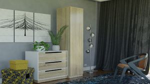 Topeshop SZAFA GARDEROBA DRZWI PÓŁKI SD-50 DĄB SONOMA 7