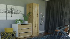 Topeshop SZAFA GARDEROBA DRZWI PÓŁKI SD-50 DĄB ARTISAN 7