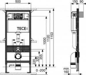 Stelaż Tece ZESTAW TECEPROF. DO WC 3/6L H112 BEZ MOC 4