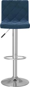 vidaXL Stołki barowe, 2 szt., niebieskie, obite aksamitem 3