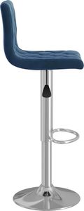 vidaXL Stołki barowe, 2 szt., niebieskie, obite aksamitem 4