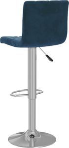 vidaXL Stołki barowe, 2 szt., niebieskie, obite aksamitem 5
