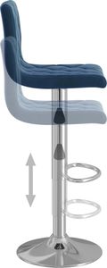 vidaXL Stołki barowe, 2 szt., niebieskie, obite aksamitem 6