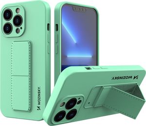 Wozinsky Wozinsky Kickstand Case elastyczne silikonowe etui z podstawką iPhone 13 Pro miętowy 1
