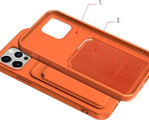 Hurtel Card Case silikonowe etui portfel z kieszonką na kartę dokumenty do iPhone 11 Pro czerwony 6