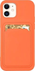 Hurtel Card Case silikonowe etui portfel z kieszonką na kartę dokumenty do iPhone 12 mini pomarańczowy 1
